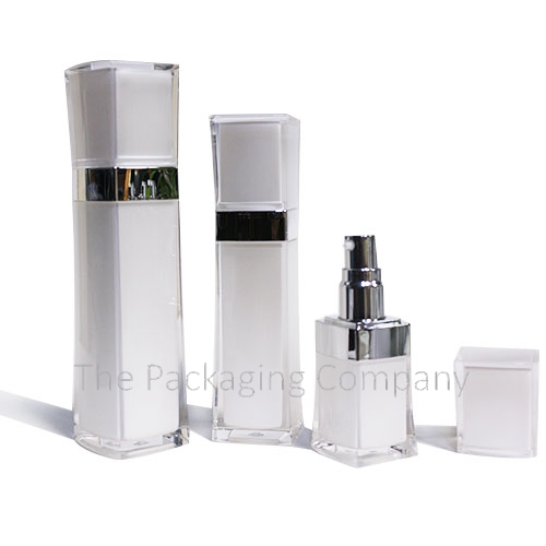 Square acrylic double walled serum bottle (30, 60, & 120 ml)