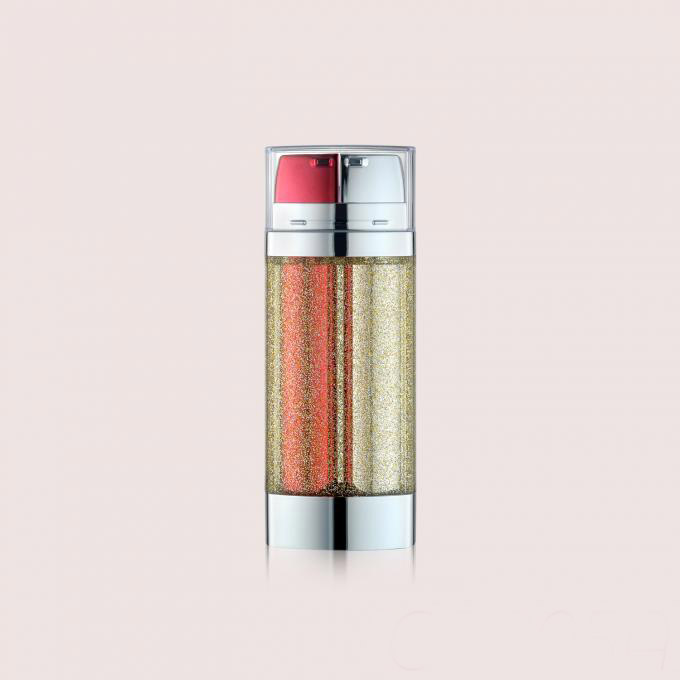 Dual Chamber Airless Bottle with Single Actuator  (30ml (15ml*2))