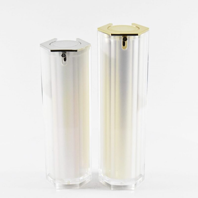 Double Walled Airless Pump Bottle, Hexagon (30ml, 40ml)