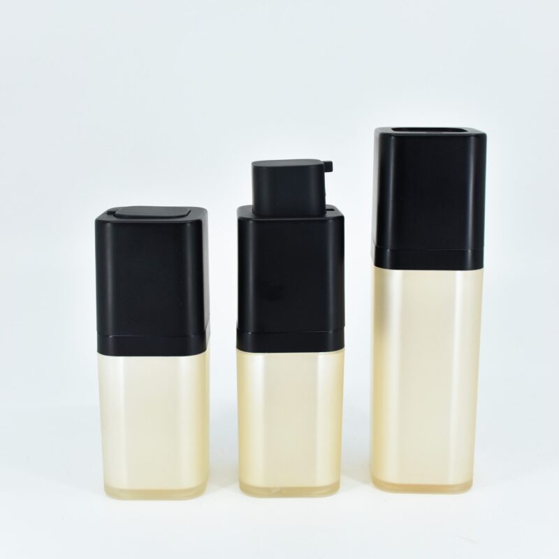 Square Airless Pump Bottle, Twist Up (15ml, 30ml, 40ml, 50ml)
